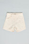Embroidered Denim Shorts with Drawstring Waist