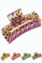 Floral Patterned Rectangular Clasp Hairpin (8 cm) Women's Elegant Stylish Bun Hairpin