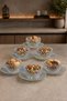 Crystal Series Glass Titanium Coated Plate Bowl Set 12 Pieces for 6 People Rice Pudding Snack Bowl Fruit Salad Bowl - 4