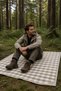 Picnic Mat Beach Rug Sand-Repellent Water-Repellent Oxford Fabric 100X150 Beige Checkered with Bag - 5
