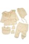 Baby Girl Lace Laced 5-Piece 100% Natural Cotton Hospital Discharge Bodysuit Set Cream - 2