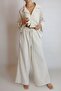 Gofre Long Shirt and Loose-Fitted Pants Set with Elastic Waist Di̇e8051 - 5