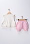Kids Baby Girl Muslin Bluz Shorts Set Organic Cotton Lace Detail Summer Wear 6-24 Months - 6