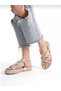 Women's Beige Rope Sandals Straw Knitted Sole Summer Sandals - 2