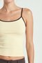 Contrast Striped Strappy Knitted Tank Top Lub0373 Yellow Brown - 7