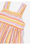 Girl's Striped Dress with Back Detail Lilac 3936 - 3
