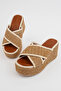 Rose-18010 Straw Sole Crossed Slippers