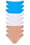 9 Pieces Super Eco Set Lycra Women's Slip Panties Skin White Blue