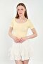 Women's open front and back bodysuit - yellow - 2