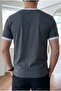 Men's Regular T-Shirt with Crew Neck and Sleeve Trim in Gray - 6