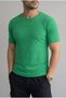 Men's Regular T-Shirt Crew Neck Ribbed Knitted Vertical Stripe Green