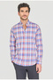 Blue Regular Fit Cotton Pocketless Pascha Collar Shirt