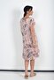 Women's Italian Cotton Leaf Patterned Lined Short Sleeve Dress - 4