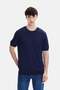 Navy Blue Regular Fit Crew Neck Knitwear T-Shirt