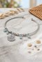 Sea Shell Figured Turquoise Stone Silver Color Stylish Women's Bracelet