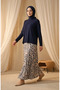 Sandy Fabric Blouse Skirt Double Hijab Set 5582-05 Navy Blue - 2