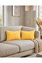 Double-Sided Duck Linen, Yellow Waist Cushion Cover, 2 Pieces