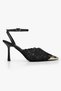 Women's Adea Black Lace Gold Accessory Detailed Heeled Shoes - 4