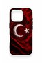 iPhone 16 Pro Compatible Wolf Turkish Flag Patterned Silicone Case - 2
