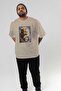 For the Love of Cats 52 Front Cat Printed Beige Oversize T-Shirt 100% Cotton Unisex Cat Lover Premium Design - 7