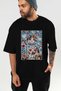 For the Sake of Cat Love 102 Front Cat Printed Black Oversize T-Shirt 100% Cotton Unisex Cat Lover Premium Design - 7