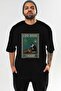 For the Sake of Cats 108 Front Cat Printed Black Oversize T-Shirt 100% Cotton Unisex Cat Lover Premium Design - 2
