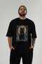 For the Love of Cats 12 Front Cat Printed Black Oversize T-Shirt 100% Cotton Unisex Cat Lover Premium Design - 6