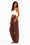 Women's Fabric Embossed Detailed Loose-Fitting Trousers with Wide Legs and Lace-Up Front, Stylish Twist Detail - 5