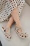 Bardo Women's Genuine Suede Leather Sandals Beige - 2
