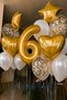 Gold Number 6 Age Balloon Set Gold Heart Star Confetti |   Happy Birthday Printed Birthday Special Day Decoration
