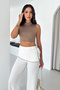 Women's Sequin Stripe Detailed Pareo-Looking Wide-Leg Trousers - 2