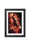 Alayra Shoyo Hinata Framed Poster Haikyu Anime Poster Wall Painting with Black Wooden Texture
