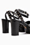 Sonya Black Ankle Strap Platform Heeled Women's Shoes - 5