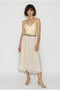 Women's Cream Straw Belt Detailed Suze Embroidered Lined Midi Skirt De261085 60286311 - 2
