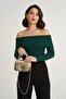 Shiny Gold Mini Box Model Women's Evening Dress-Hand and Shoulder Bag with Chain Strap - 2