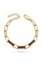 Burgundy Enamel Paperclip Bracelet - 2