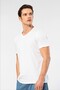 Men's Short Sleeve V-Neck T-Shirt, 50% Cotton, 50% Modal - 2