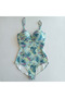 Women's Green Floral Patterned Open Waist Mayokini Bb2510 - 4