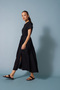 Pleated and Lace-Up Dress Black - 2
