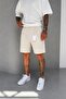 Men's Beige Pleated Comfortable Fit Summer Modal Shorts Ke-2100