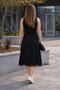 Women's Strappy Round Neck Midi Dress with Ruffled Hem - 3
