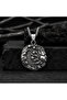 Stainless Steel Anthracite Color Mystical Togetherness Moon Sun Necklace - 4