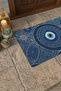 Blue Traditional Evil Eye Design Doormat - Digital Printed Base Door Mat - 4