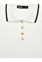 Striped Contrast Detailed Short Sleeve Buttoned Polo Collar Knitwear Sweater - 8