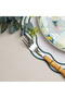 4-Piece White Green Mira Linen American Placemat Set |   Stain Resistant |   Modern Table Decor - 3