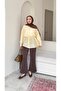 Women's Hijab Waist-Tie Tunic Shirt - Yellow