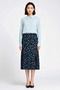 Women's Large Size Midi Skirt Floral Patterned A-Line Cut 100% Viscose Woven Comfortable Casual Modern Stylish - 4