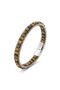 Tiger's Eye Natural Stone Wicker Weave Chain Men's Steel Bracelet - 21 cm - 5
