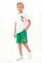 Summer Round Neck Printed Detailed Boys' Top and Bottom Set - 3