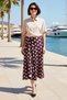 Women's Maxi Skirt High Waist A-Line Polka Dot Satin Knitted Fabric Comfortable Daily Wear Casual Modern - 3